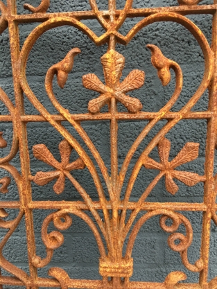 Cast iron door-window grille, wall ornament, beautiful wrought iron piece!